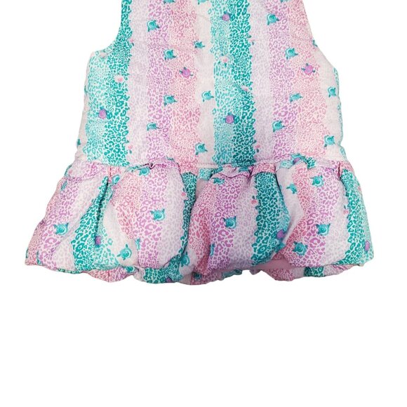 Vintage Kids Headquarters Girls 6X Floral Cheata Print Puffer Hooded ZipUp Vest - Picture 5 of 12